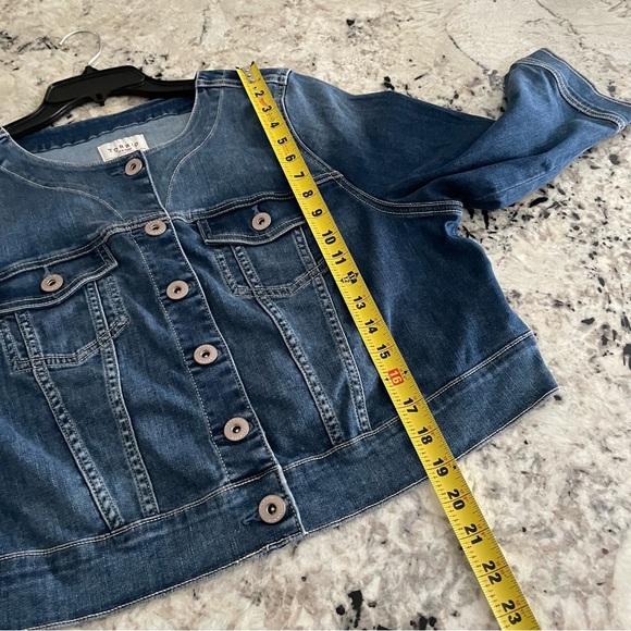 ❌SOLD Torrid Denim Crop Collarless Jacket 2X NWT 12726818 - Picture 10 of 13